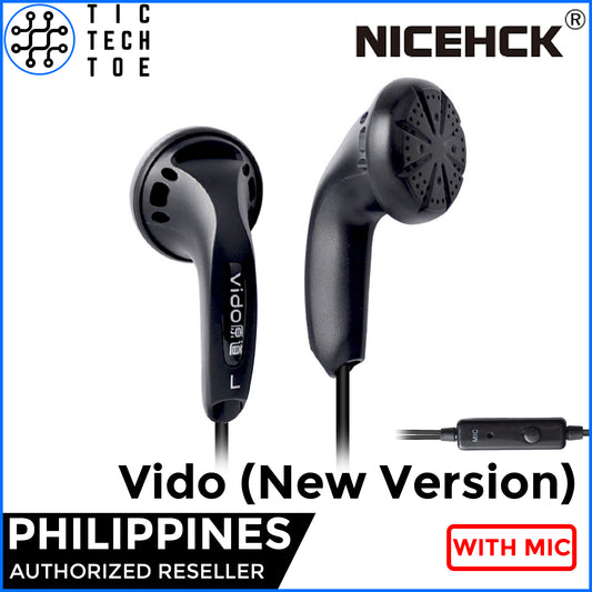 NiceHCK Vido Flat Head Dynamic Earbuds with Mic