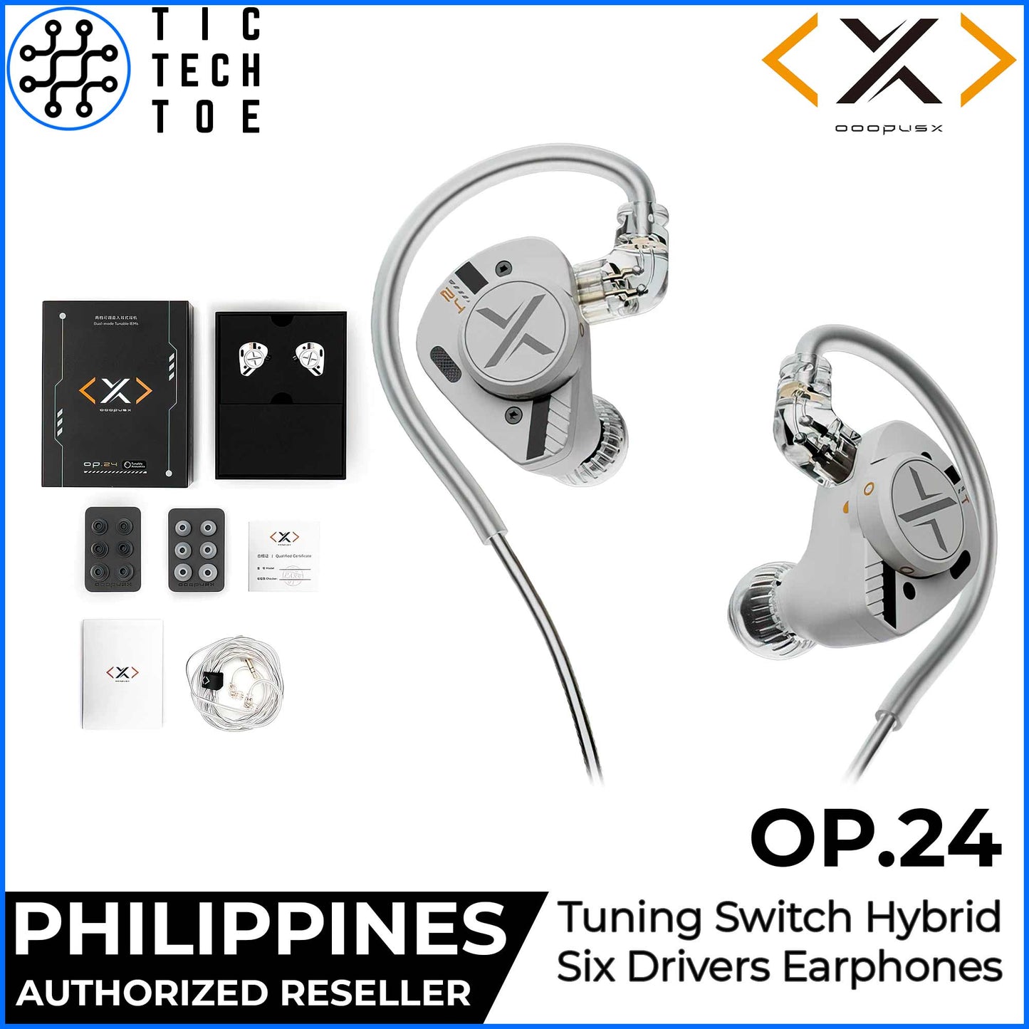 ooopusX Op.24 / Op 24 Hybrid 6-Driver 2DD+4BA Tuning Dial IEM Wired In-Ear Monitor HiFi Earphones