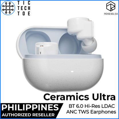 Roseselsa Ceramics Ultra AI ANC Hi-Res TWS Earbuds Bluetooth 6.0 LDAC HiFi True Wireless Earphones