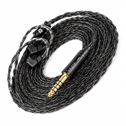 KBEAR ST24 Plus / Juntian IEM Long Upgrade Cable (2m) 2-Pin/QDC 3.5mm Replacement Black Braided Wire