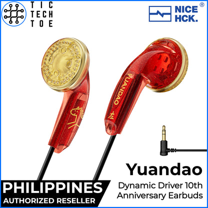 NiceHCK Yuandao Earbuds 3.5mm/USB-C Mic 10th Anniversary Wired Flat Head HiFi Dynamic Driver