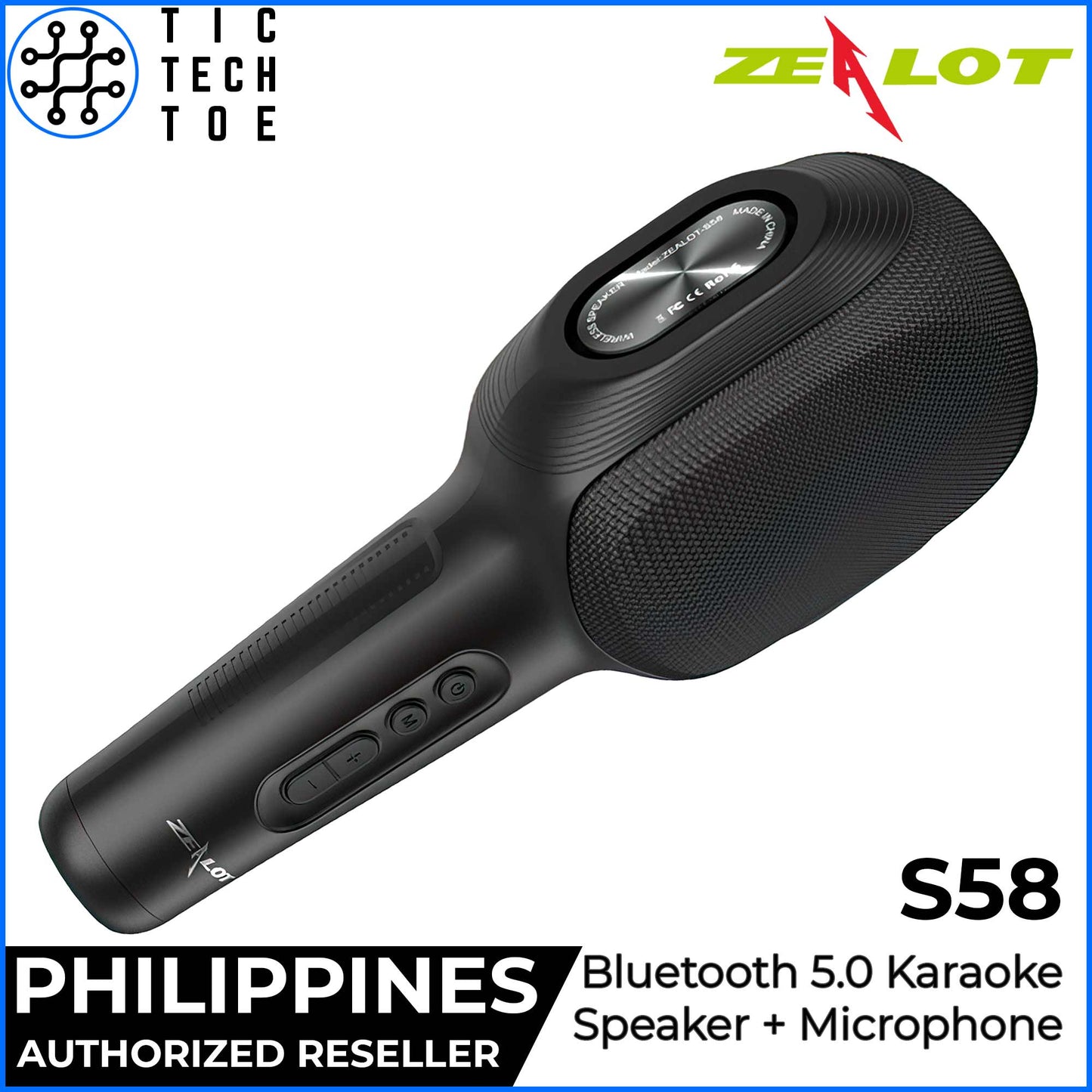 Zealot S58 Handheld Surround Sound Karaoke Microphone Wireless Portable Bluetooth Home KTV Speaker