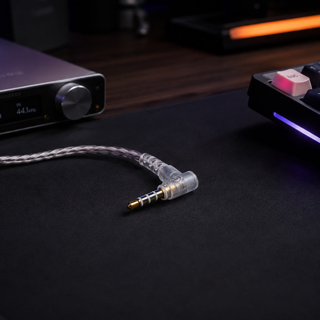 KZ M2 Cable Dual HD Mic 3.5mm/USB-C Silver Plated Upgrade IEM with Control Button Earphone Wire