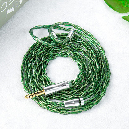 KBEAR Aegis Braided Upgrade Cable Silver-Plated OFC 2-Pin/QDC Green 3.5mm IEM Earphone Replacement