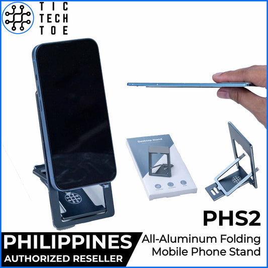 Tic Tech Toe PHS2 All Aluminum Foldable Compact Collapsible Mobile Phone Tablet Holder Desktop Stand