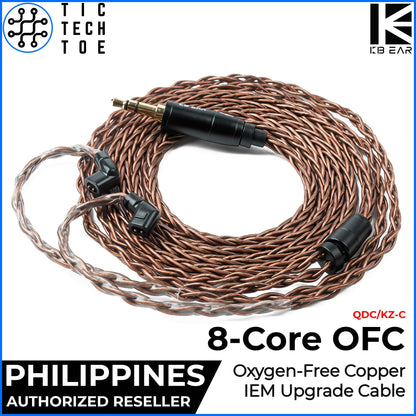 KBEAR 8-Core Oxygen-Free Copper Braided Soft Tangle-Free OFC Earphone IEM Upgrade Replacement Cable