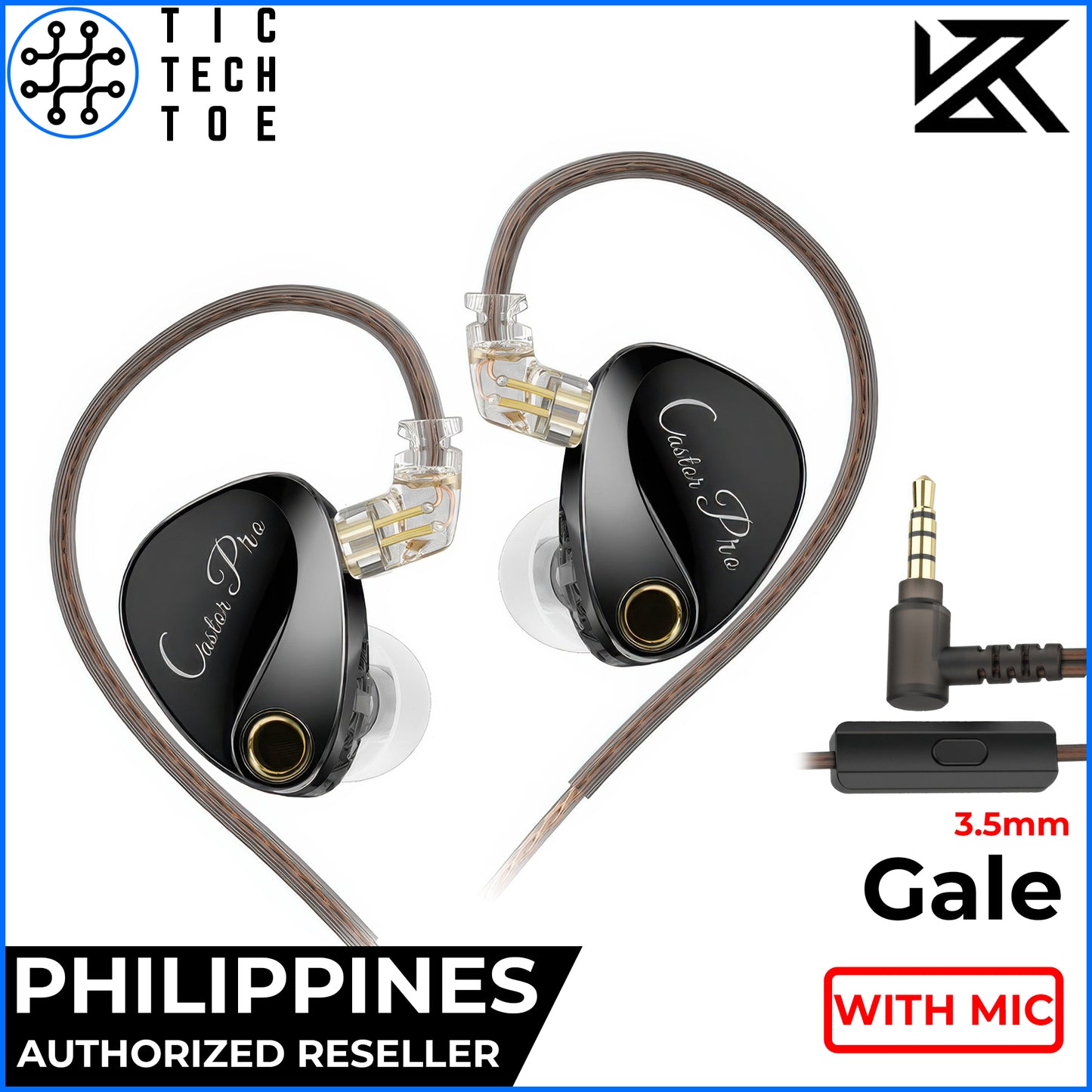 KZ Castor Pro Improved Bass Edition Adjustable Tuning Detachable Cable In-Ear Earphones with Mic