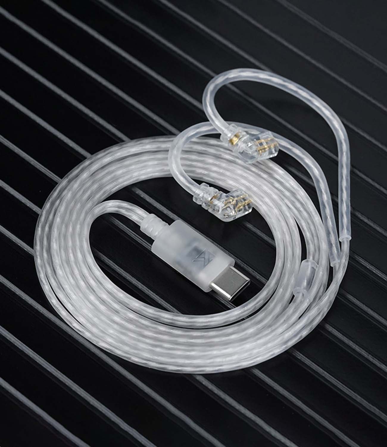 KZ USB-C Silver Plated Upgrade Cable Oxygen-Free IEM with Microphone and Control Earphone SPC Wire