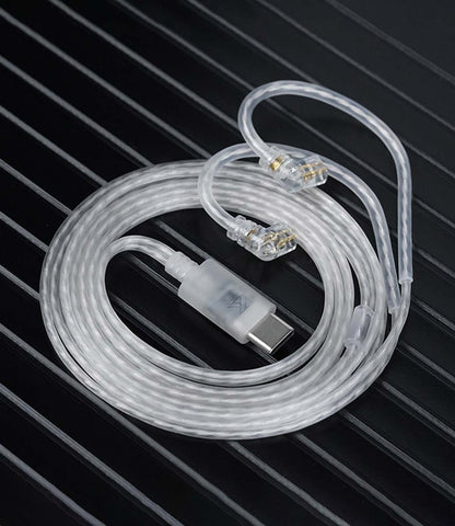 KZ USB-C Silver Plated Upgrade Cable Oxygen-Free IEM with Microphone and Control Earphone SPC Wire