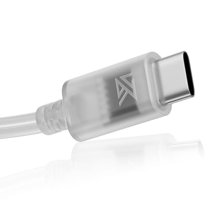 KZ USB-C Silver Plated Upgrade Cable Oxygen-Free IEM with Microphone and Control Earphone SPC Wire