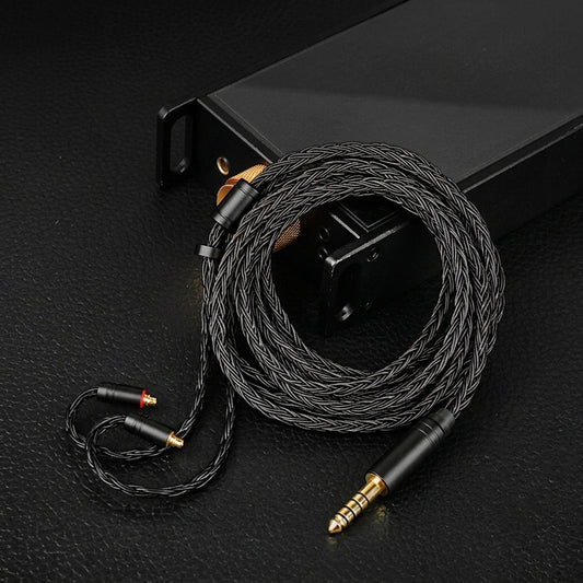 KBEAR ST24 Plus / Juntian IEM Long Upgrade Cable (2m) 2-Pin/QDC 3.5mm Replacement Black Braided Wire