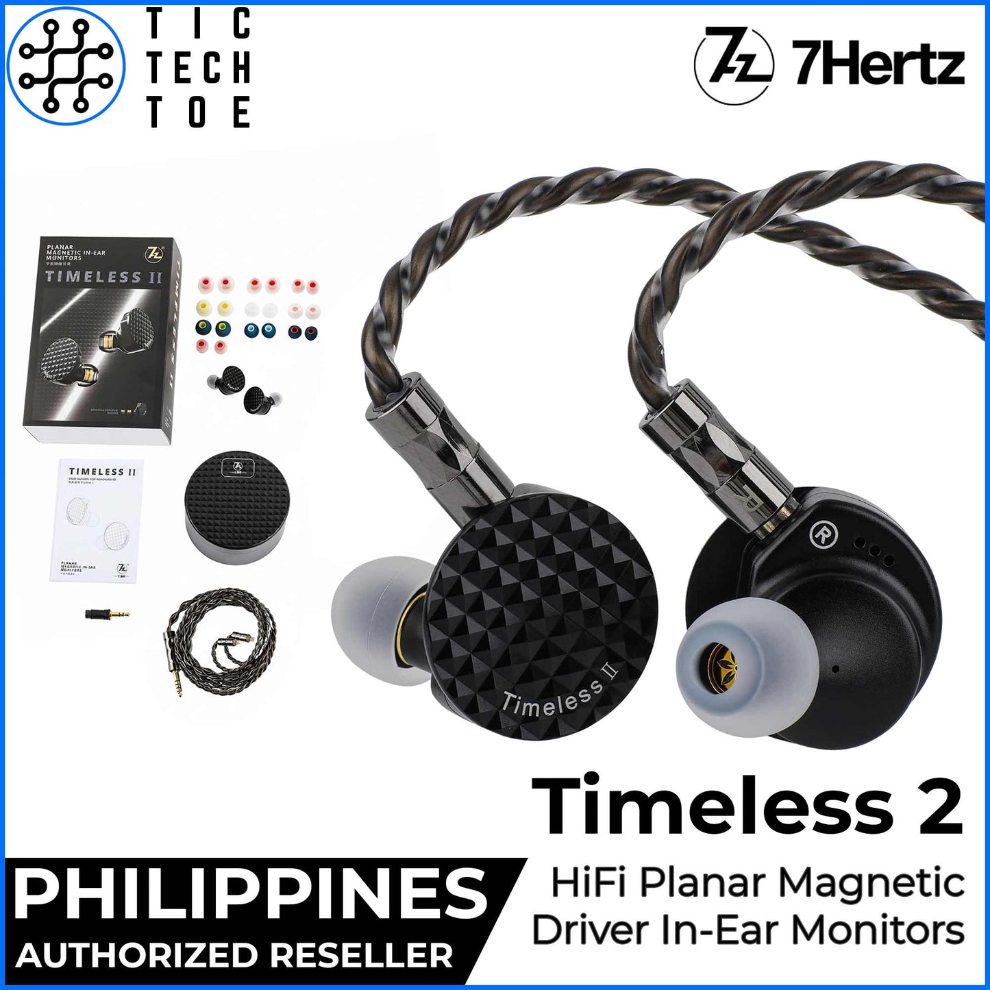7Hz Timeless II 2 Planar Magnetic Driver Tunable Nozzle Detachable Cable In-Ear Monitor Earphones