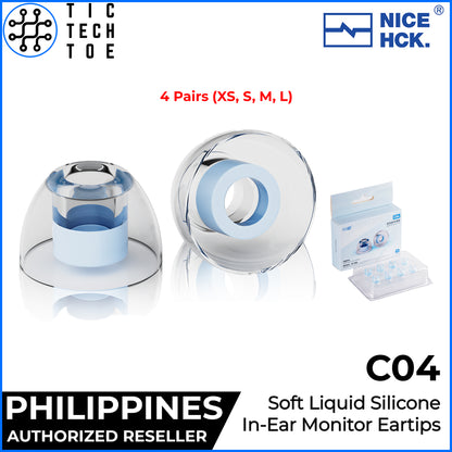 NiceHCK C04 4 Pairs Ergonomic Liquid Silicone Noise Isolating Upgrade Replacement IEM Eartips