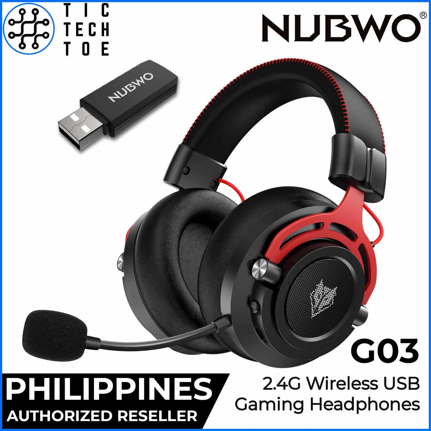 NUBWO G03 Dual Wired / Wireless 2.4Ghz Surround Sound Gaming Headphones