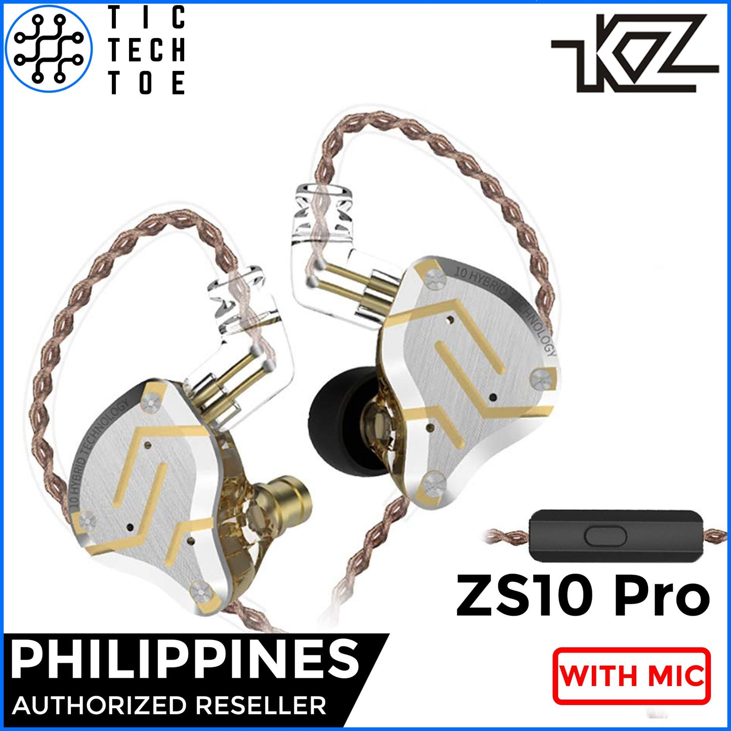 KZ ZS10 Pro Hybrid Driver Earphones with Mic