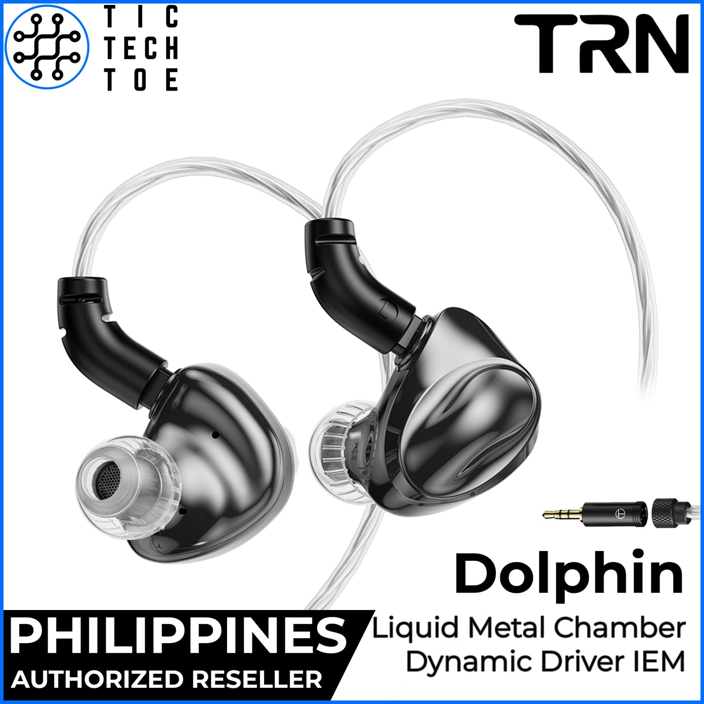 TRN Dolphin Liquid Metal Chamber Dynamic Driver Detachable Cable IEM In-Ear Earphones with Mic