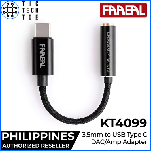 FAAEAL KT4099 USB Type C to 3.5mm Dongle DAC/Amp 24bit/96kHz Metal Portable Adapter Braided Cable