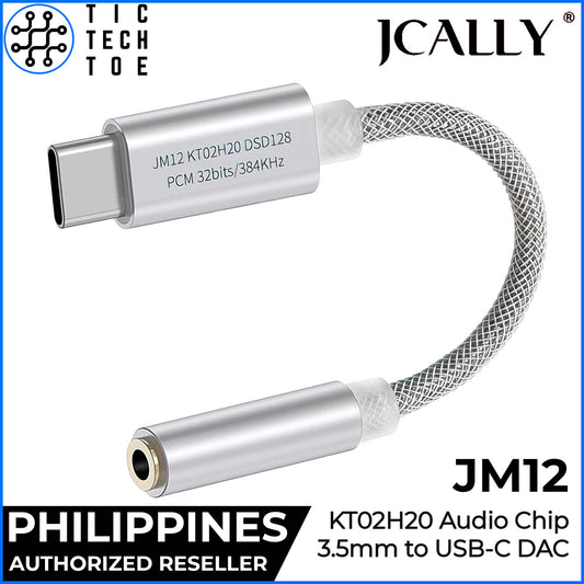 JCALLY JM12 USB Type C to 3.5mm Dongle Mic Support KTO2H20 DAC/Amp HiFi Metal Adapter Braided Cable