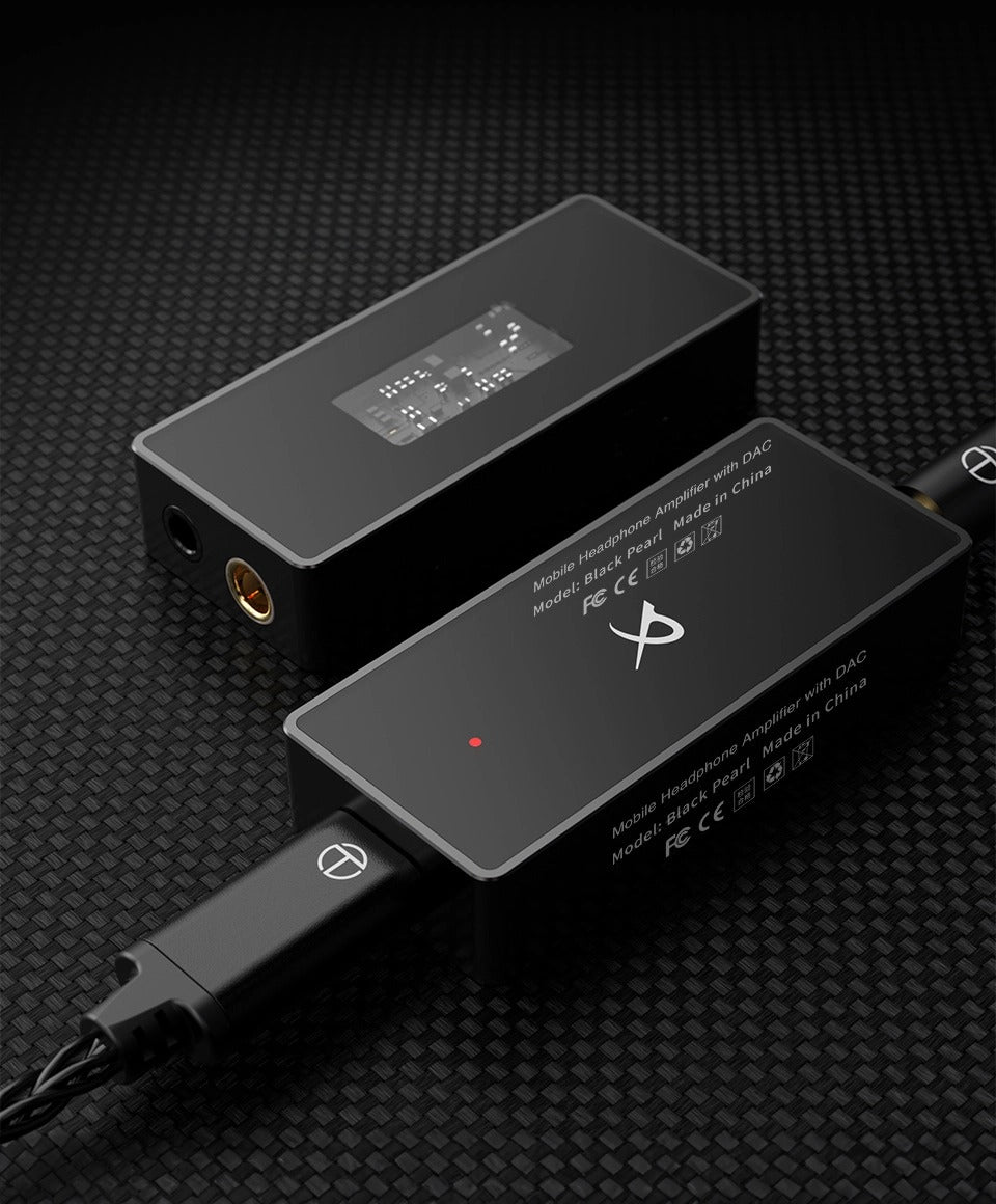 TRN Black Pearl 3.5/4.4mm Balanced to USB-C Adjustable EQ Control Audio DAC/Amplifier Adapter Cable