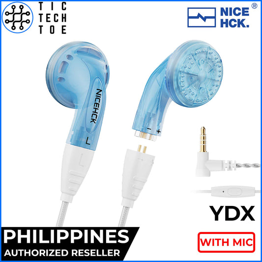 NiceHCK YDX Flat Head HiFi Dynamic Driver Earbuds Detachable Silver Plated Cable with HD Mic