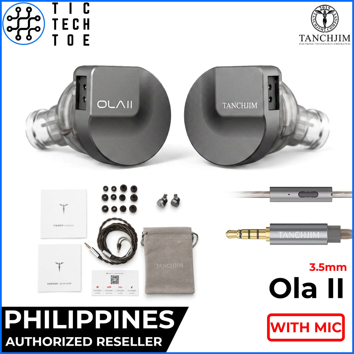 Tanchjim Ola 2 II Hybrid Driver DD+BA 3.5mm/USB-C In-Ear Monitors Detachable Cable Earphone with Mic