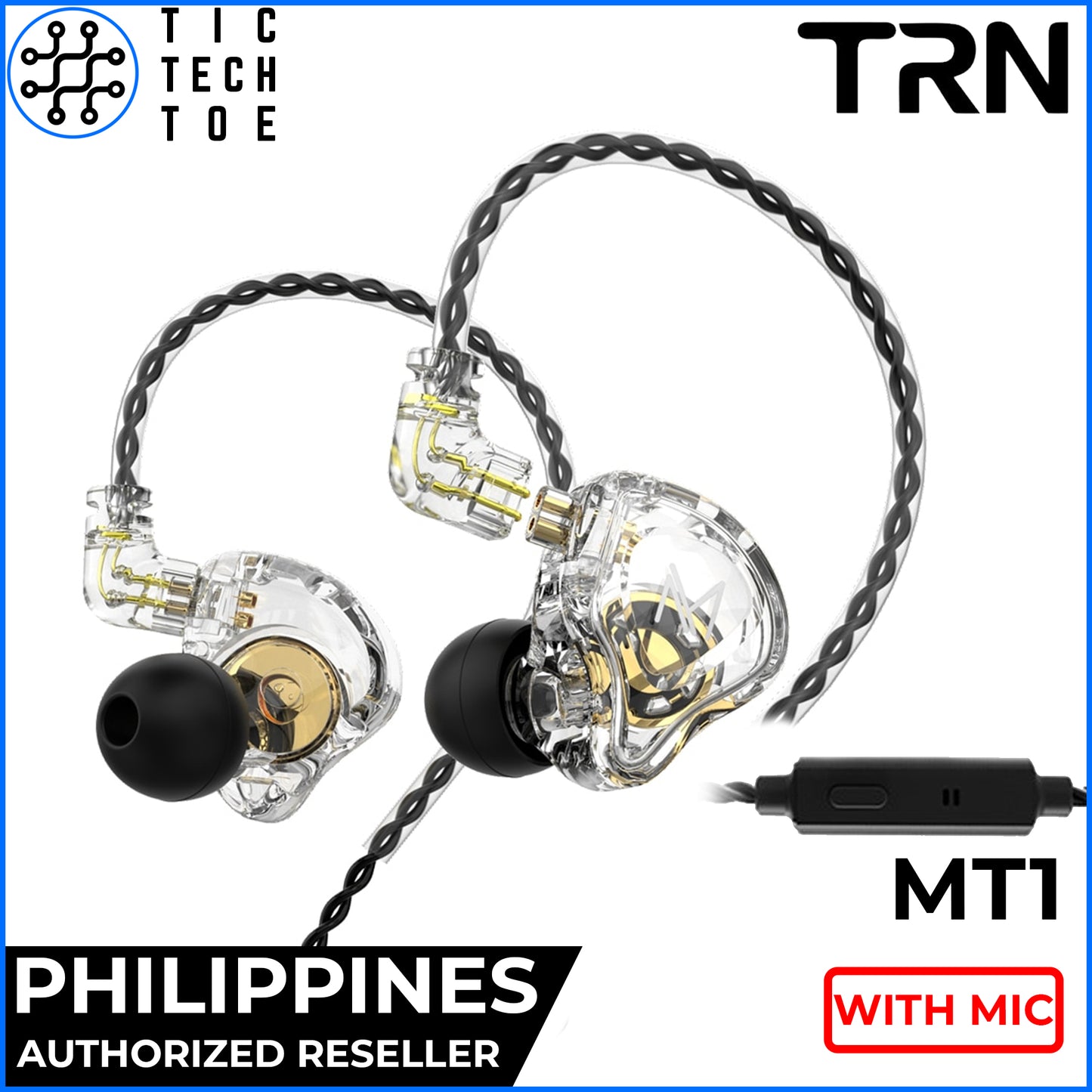 TRN MT1 Dual Magnet Dynamic Driver Earphones with Mic