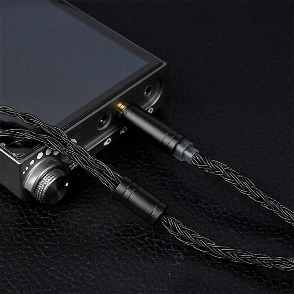 KBEAR ST24 Plus / Juntian IEM Long Upgrade Cable (2m) 2-Pin/QDC 3.5mm Replacement Black Braided Wire