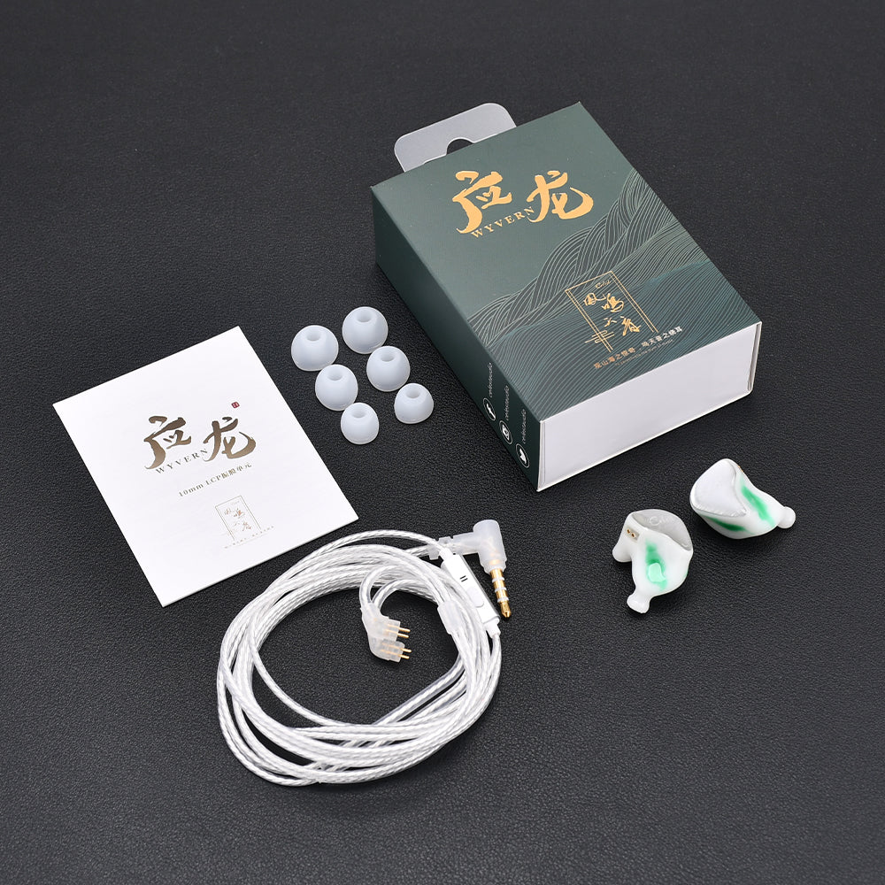Kinera Celest Wyvern Pro White Gaming IEM Dynamic Driver Earphones Wired Detachable Cable HD Mic