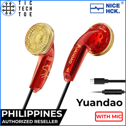 NiceHCK Yuandao Earbuds 3.5mm/USB-C Mic 10th Anniversary Wired Flat Head HiFi Dynamic Driver