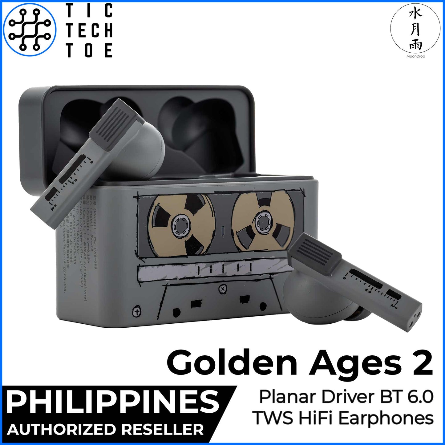 Moondrop Golden Ages 2 Bluetooth 6.0 Planar Magnetic Driver ANC HiFi True Wireless TWS Earphones