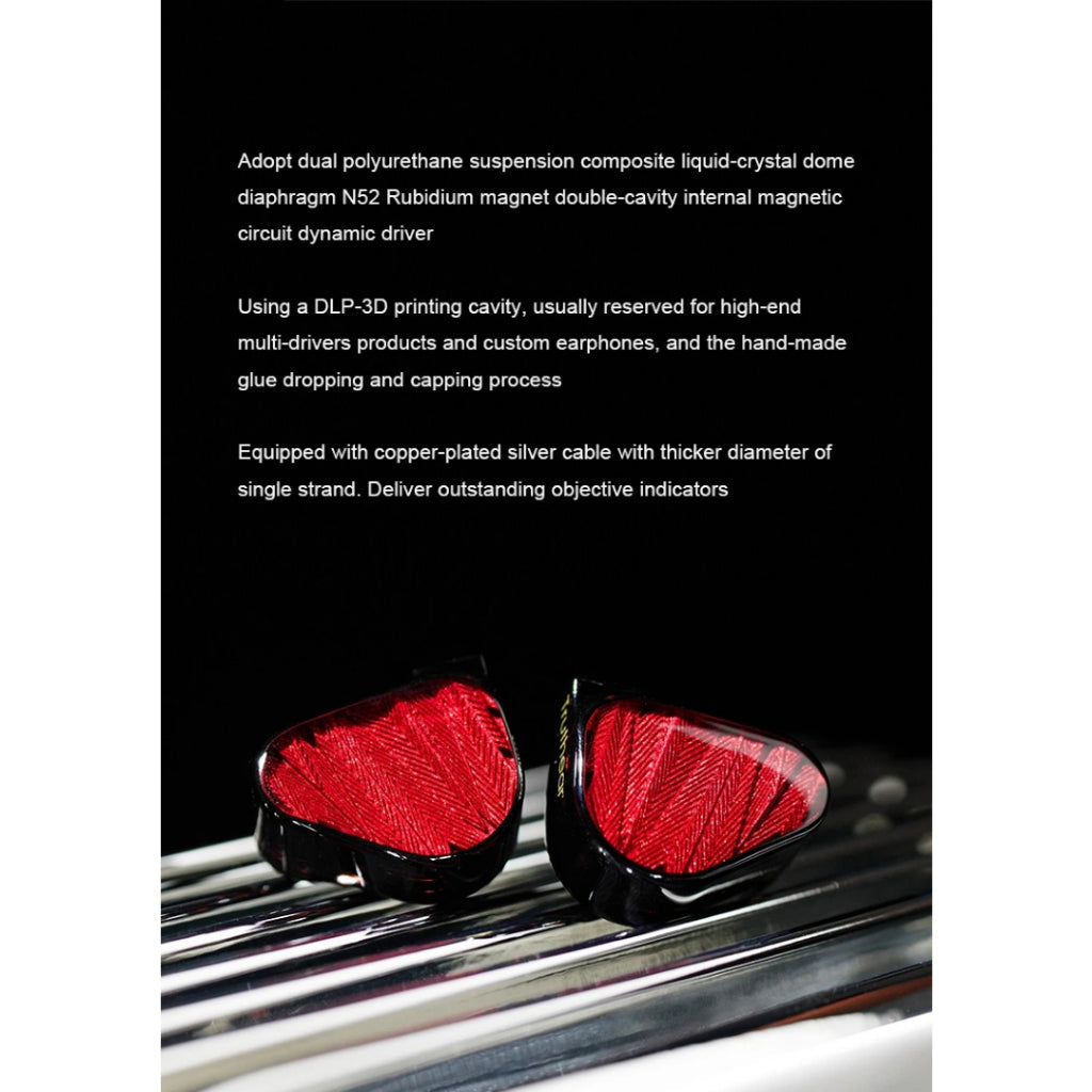 Truthear X Crinacle Zero : RED Dual Dynamic Driver IEM Detachable Cable Earphones In-Ear Monitors